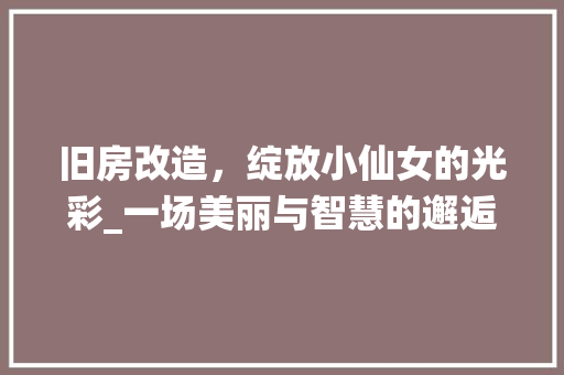 旧房改造，绽放小仙女的光彩_一场美丽与智慧的邂逅 汽车维修