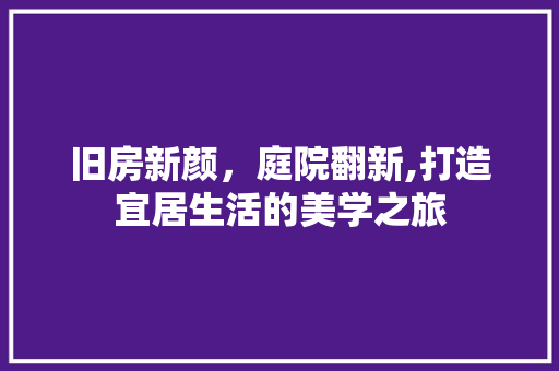 旧房新颜，庭院翻新,打造宜居生活的美学之旅 墙体维修