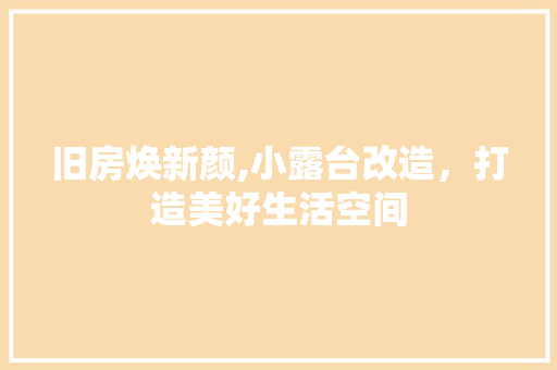 旧房焕新颜,小露台改造，打造美好生活空间 厨房维修
