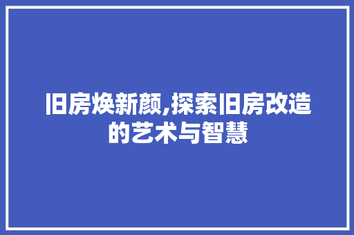 旧房焕新颜,探索旧房改造的艺术与智慧