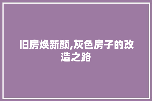 旧房焕新颜,灰色房子的改造之路