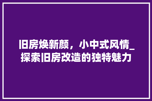 旧房焕新颜，小中式风情_探索旧房改造的独特魅力 综合便民