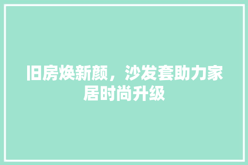 旧房焕新颜，沙发套助力家居时尚升级 家电维修