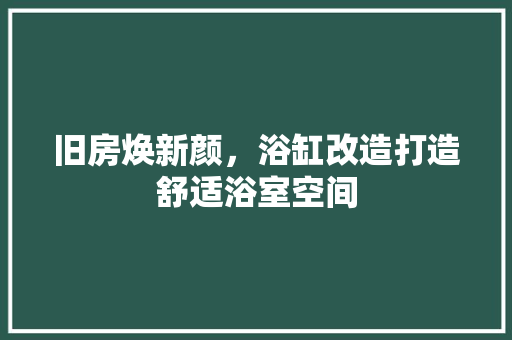旧房焕新颜，浴缸改造打造舒适浴室空间