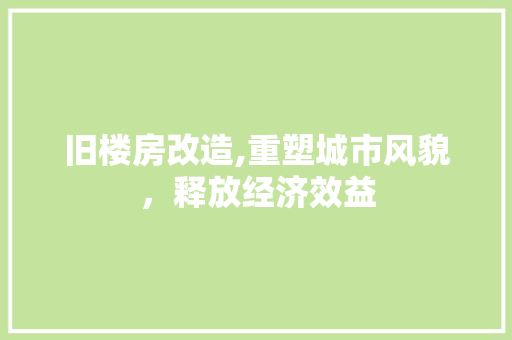 旧楼房改造,重塑城市风貌，释放经济效益 汽车维修