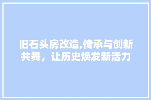 旧石头房改造,传承与创新共舞，让历史焕发新活力 汽车维修