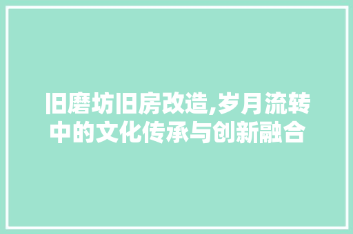 旧磨坊旧房改造,岁月流转中的文化传承与创新融合 汽车维修