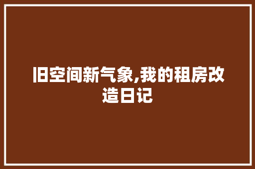旧空间新气象,我的租房改造日记 家电维修