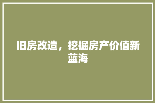 旧房改造，挖掘房产价值新蓝海 墙体维修