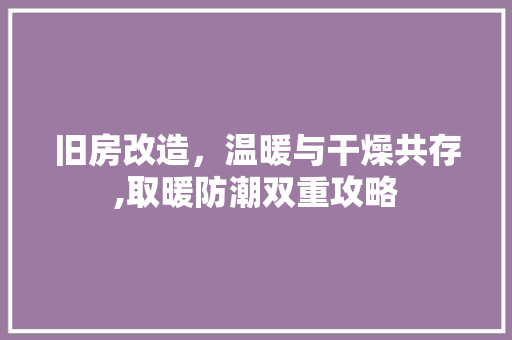 旧房改造，温暖与干燥共存,取暖防潮双重攻略
