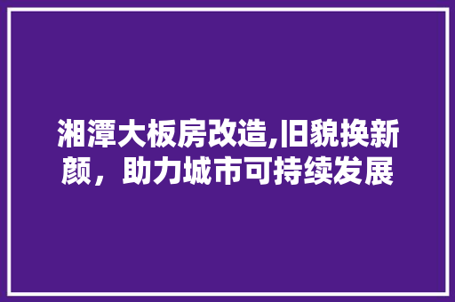湘潭大板房改造,旧貌换新颜，助力城市可持续发展