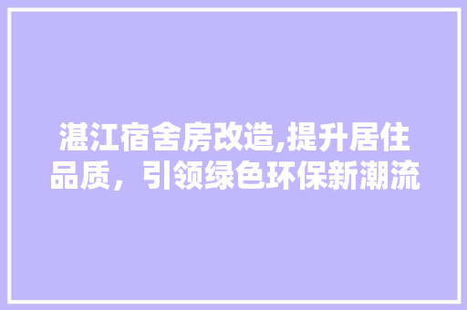 湛江宿舍房改造,提升居住品质，引领绿色环保新潮流 厨房维修