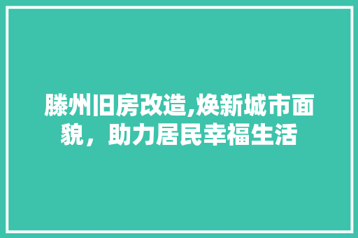 滕州旧房改造,焕新城市面貌，助力居民幸福生活