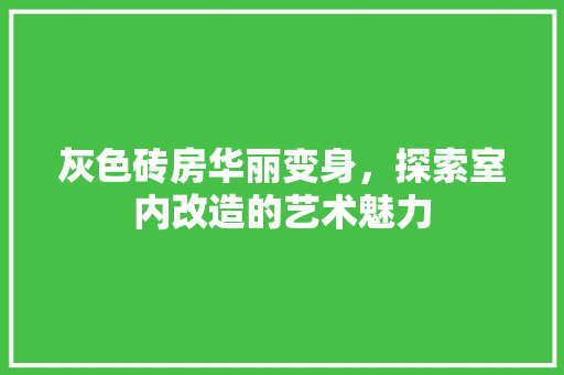 灰色砖房华丽变身，探索室内改造的艺术魅力
