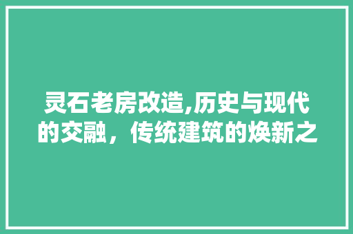 灵石老房改造,历史与现代的交融，传统建筑的焕新之旅
