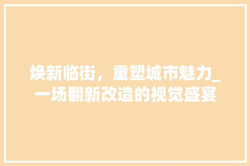 焕新临街，重塑城市魅力_一场翻新改造的视觉盛宴 墙体维修
