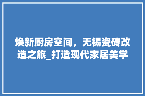 焕新厨房空间，无锡瓷砖改造之旅_打造现代家居美学新典范