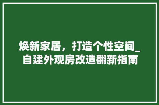 焕新家居，打造个性空间_自建外观房改造翻新指南