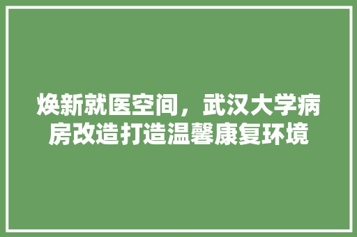 焕新就医空间，武汉大学病房改造打造温馨康复环境