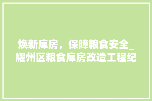 焕新库房，保障粮食安全_耀州区粮食库房改造工程纪实