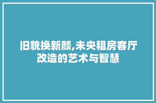 旧貌换新颜,未央租房客厅改造的艺术与智慧