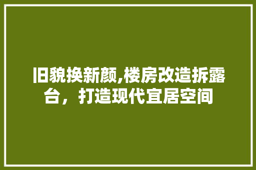 旧貌换新颜,楼房改造拆露台，打造现代宜居空间