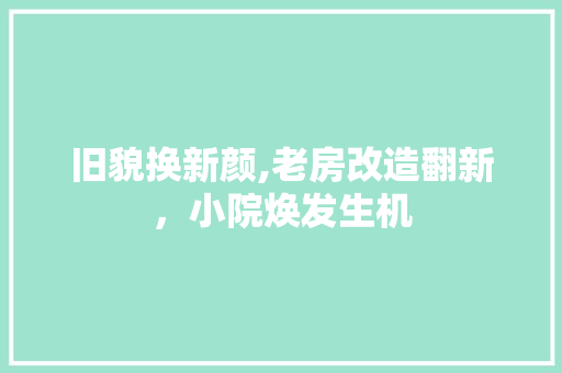 旧貌换新颜,老房改造翻新，小院焕发生机 家电维修