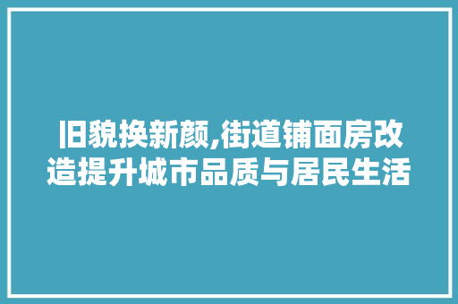 旧貌换新颜,街道铺面房改造提升城市品质与居民生活