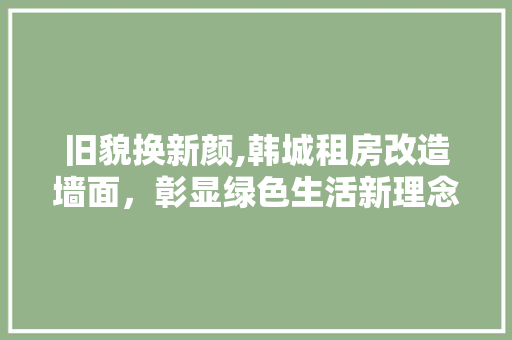 旧貌换新颜,韩城租房改造墙面，彰显绿色生活新理念