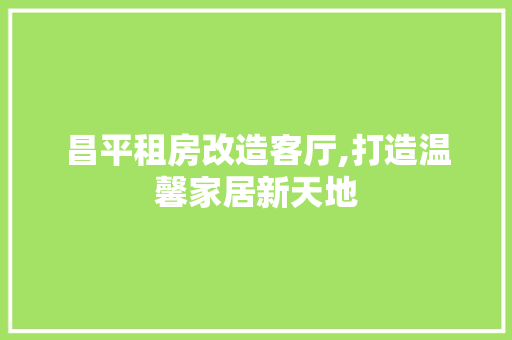 昌平租房改造客厅,打造温馨家居新天地 汽车维修