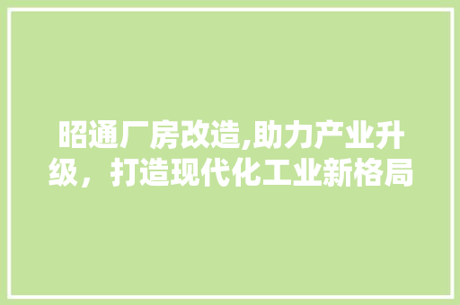 昭通厂房改造,助力产业升级，打造现代化工业新格局