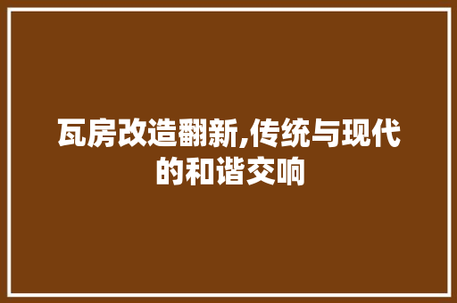 瓦房改造翻新,传统与现代的和谐交响