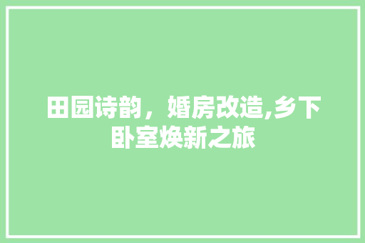 田园诗韵，婚房改造,乡下卧室焕新之旅