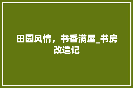 田园风情，书香满屋_书房改造记