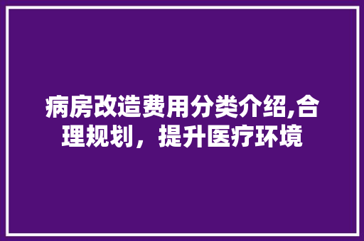 病房改造费用分类介绍,合理规划，提升医疗环境
