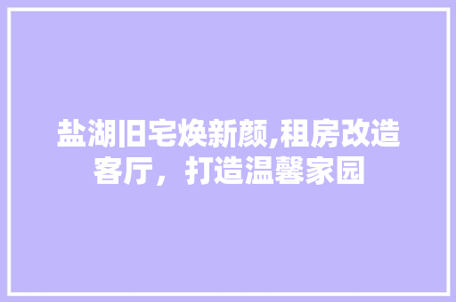 盐湖旧宅焕新颜,租房改造客厅，打造温馨家园 家电维修