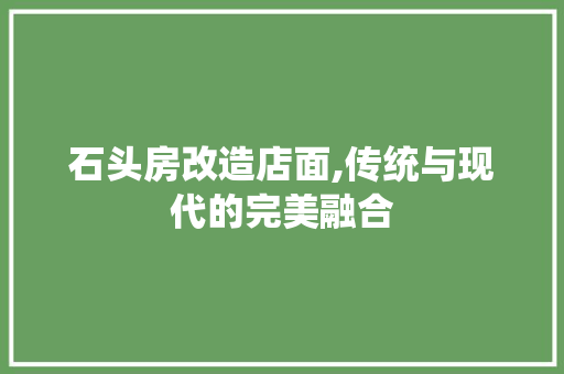 石头房改造店面,传统与现代的完美融合