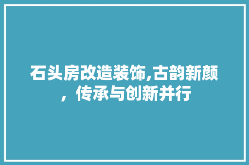 石头房改造装饰,古韵新颜，传承与创新并行