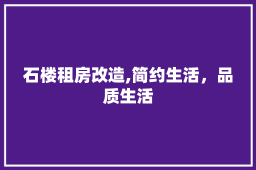 石楼租房改造,简约生活，品质生活 综合便民
