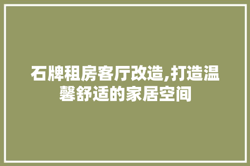 石牌租房客厅改造,打造温馨舒适的家居空间 墙体维修