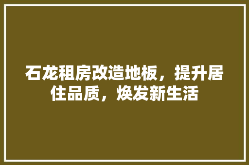 石龙租房改造地板，提升居住品质，焕发新生活