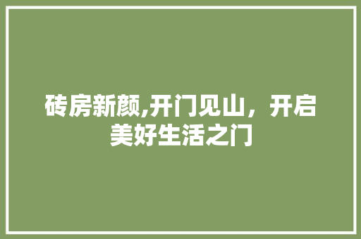 砖房新颜,开门见山，开启美好生活之门