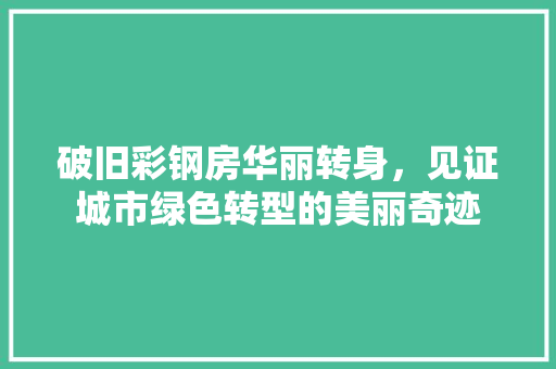 破旧彩钢房华丽转身，见证城市绿色转型的美丽奇迹 墙体维修