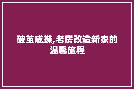 破茧成蝶,老房改造新家的温馨旅程