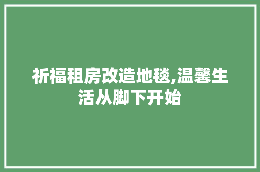 祈福租房改造地毯,温馨生活从脚下开始