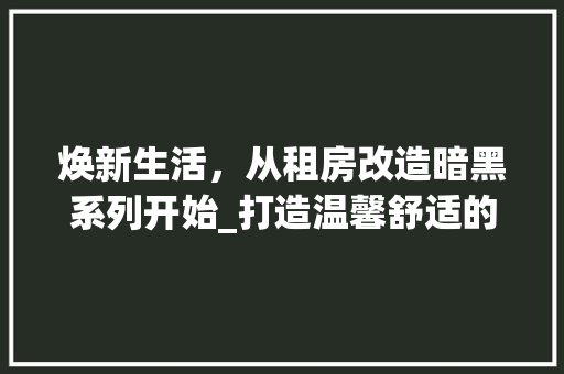 焕新生活，从租房改造暗黑系列开始_打造温馨舒适的家居空间