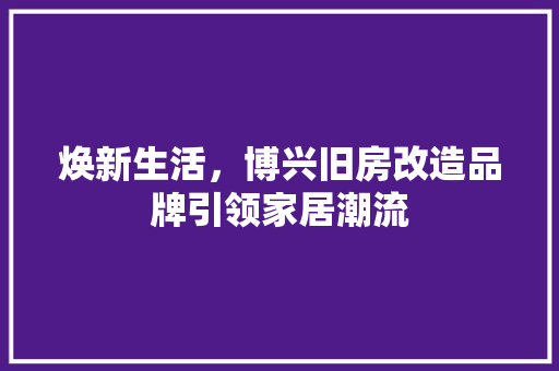 焕新生活，博兴旧房改造品牌引领家居潮流