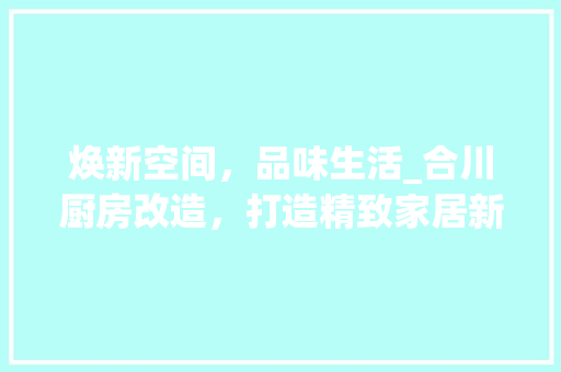 焕新空间，品味生活_合川厨房改造，打造精致家居新篇章