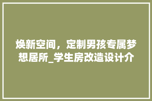 焕新空间，定制男孩专属梦想居所_学生房改造设计介绍