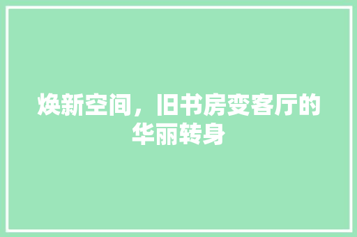焕新空间，旧书房变客厅的华丽转身